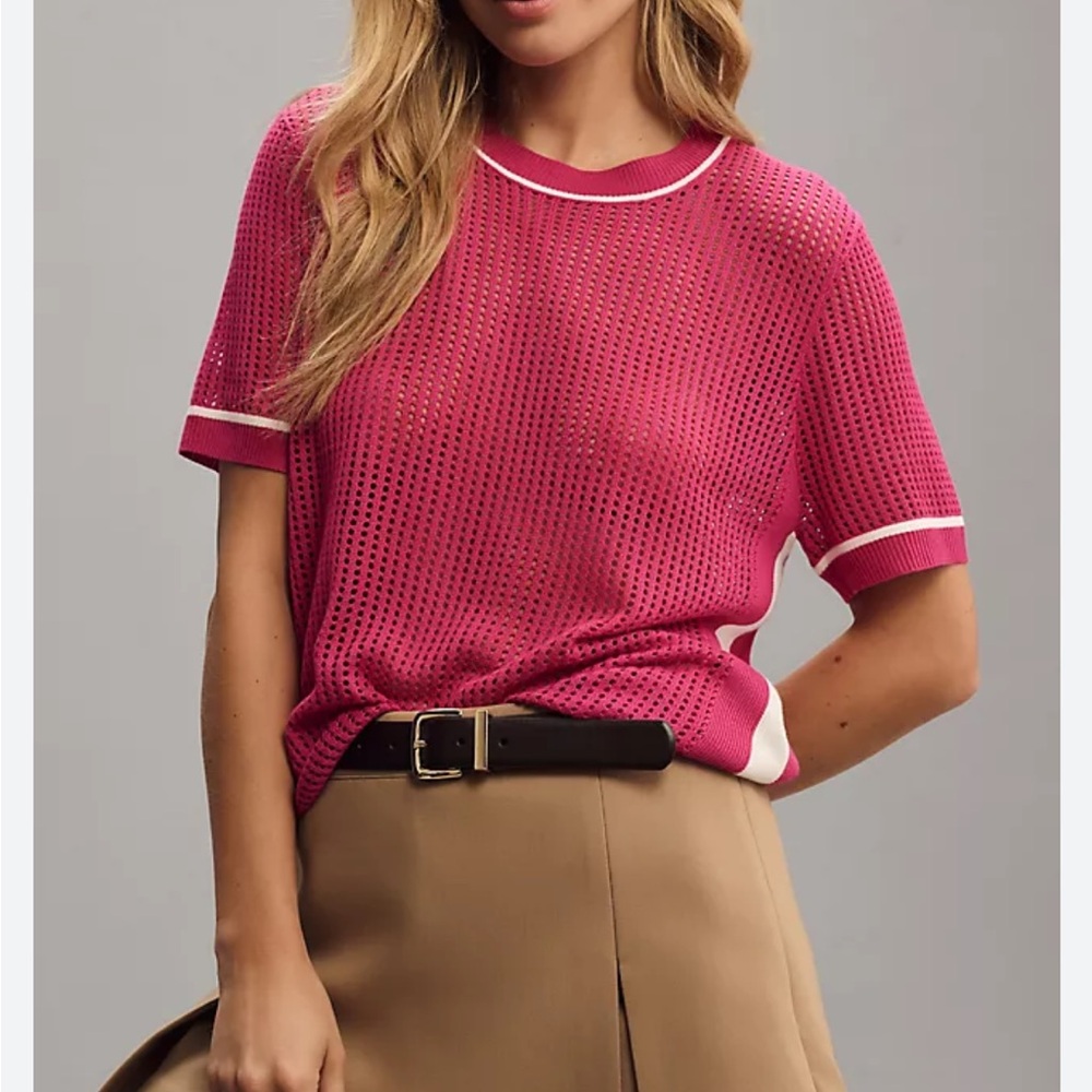 Anthropologie Sporty Mesh Sweater